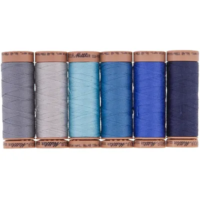 Mettler Silk Finish Cotton Blau/Grau, Stärke: 40, Inhalt: 6x 150 m