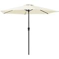 Outdoor Parasol Hanging Umbrella,DYBITTS Parasol Garden Sun Umbrella with Winding Crank& Tilt Function Sun Shade Shelter Crank for Outdoor Garden and Patio (3M without base, Beige)