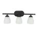 Jordan 3-Light Vanity Light in Matte Black Finish with Frosted White Glass Shades - Yosemite Home Décor 130004343