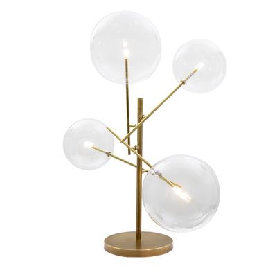 Klare 4-Light Sputnik Lamp in Antique Brass Finish with Clear Glass Globe Shades and Adjustable Arms - Yosemite Home Décor 190004448