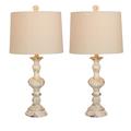 Cory Martin Pair Of 26.5 In Cottage Antique White Resin Table Lamp - Fangio Lighting W-6238CAW-2PK