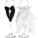 Bride and Groom Champagne Flutes, Wedding Dress Tuxedo Toasting Glasses Gift Set - 8.75"
