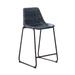 Garwald Blue and Matte Black Counter Height Stools (Set of 2)