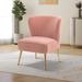 Monica Upholstered Modern Tufted Accent Side Chair with Gold Legs by HULALA HOME