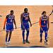 Derrick Rose Julius Randle & RJ Barrett New York Knicks Unsigned On The Court Photograph