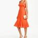 J. Crew Dresses | J. Crew Orange Eyelet Linen Midi Summer Dress | Color: Orange/Red | Size: 8p