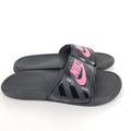 Nike Shoes | B19 Nike Womens Black Pink Slip On Flat Comfort Sl | Color: Black/Pink | Size: 10