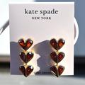 Kate Spade Jewelry | Kate Spade | Rock Solid Stone Heart Linear Studs | Color: Gold/Red | Size: Os