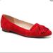 Jessica Simpson Shoes | Jessica Simpson 100% Leather Red Point Toe Flats 9 | Color: Red | Size: 9