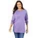 Plus Size Women's Perfect Long-Sleeve Crewneck Tee by Woman Within in Soft Iris (Size 2X) Shirt