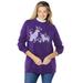 Plus Size Women's Layered-Look Sweatshirt by Woman Within in Radiant Purple Dogs (Size 22/24)