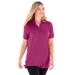 Plus Size Women's Perfect Short-Sleeve Polo Shirt by Woman Within in Raspberry (Size 1X)