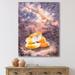 East Urban Home Hugging Foxes Over A Night Sky - Wrapped Canvas Print Metal in Orange | 32 H x 16 W x 1 D in | Wayfair