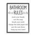 Stupell Industries Minimal Bathroom Rules Sign Good Family Hygiene - Textual Art Wood in Brown | 20 H x 16 W x 1.5 D in | Wayfair ae-632_fr_16x20