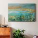 Highland Dunes Grassy Beach - Wrapped Canvas Painting Canvas, Solid Wood in Blue/Green/Indigo | 12 H x 18 W x 1 D in | Wayfair