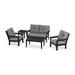 POLYWOOD® Vineyard 5-Piece Deep Seating Set Plastic in Black | Outdoor Furniture | Wayfair PWS332-2-BL145980