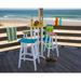 POLYWOOD® Contempo Round Dining Table Wood/Plastic/Metal in Green/White | 29 H x 24 W x 24 D in | Outdoor Dining | Wayfair RT224FWHAR