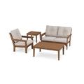 POLYWOOD® Vineyard 4-Piece Deep Seating Set Plastic in Brown | 31.5 H x 51.25 W x 33.25 D in | Outdoor Furniture | Wayfair PWS317-2-TE145999