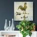 August Grove® Americana Rooster-Premium Gallery Wrapped Canvas - Ready To Hang Canvas, Solid Wood in Black/Blue/Gray | 10 H x 10 W in | Wayfair