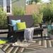 Sol 72 Outdoor™ Sol 72 Modern Deep Seating Loveseat Plastic/Olefin Fabric Included in Black | 32.75 H x 52 W x 32.25 D in | Wayfair