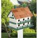 Arlmont & Co. Sion 6 Holes 23 in x 16 in 16 in Amish Handmade Birdhouse Plastic in White/Black | 23 H x 16 W x 16 D in | Wayfair
