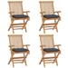 Red Barrel Studio® Patio Chairs Outdoor Bistro Folding Chair w/ Cushions Solid Wood Teak Wood in Brown | 35.04 H x 21.65 W x 23.62 D in | Wayfair