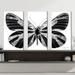 Rosdorf Park Silver Butterfly by Jodi - 3 Piece Wrapped Canvas Graphic Art Print Metal in Green | 32 H x 48 W x 0.75 D in | Wayfair