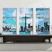 17 Stories Toronto 3 by PPI Studios - 3 Piece Wrapped Canvas Painting Print Set Canvas in White | 24 H x 36 W x 0.75 D in | Wayfair