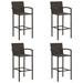 VidaXL Outdoor Bar Stool Bar Seat Counter Height Island Stool for Pub Poly Rattan Wicker/Rattan in Brown | 46.5 H x 20.5 W x 22 D in | Wayfair