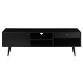 Meuble TV 160 cm plaqué chêne noir