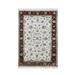 Shahbanu Rugs Ivory Rajasthan Half Wool and Half Silk Floral Design Thick and Plush Hand Knotted Oriental Rug (4'0" x 6'0")