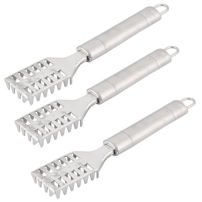 Stainless Steel Scraping Fish Scales Remover Planer Shaving Tool 3pcs - Silver - 7.8" x 1.4" x 0.6" (L*W*T)