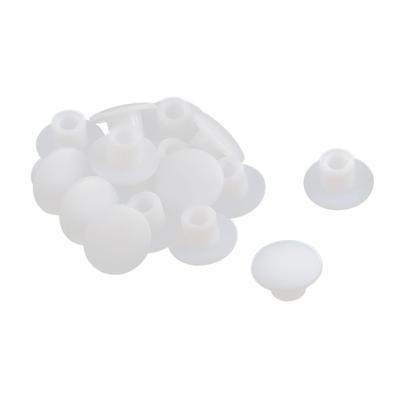 Plastic Round Flush Mount Cable Connector Hole Plugs Covers 5mm 16pcs - White - 0.21" x 0.4"(H*Max.D)