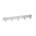 Home Wall Mounted 5 Hooks Clothes Handbag Shower Wall Hook Rack Rail - Silver Tone - 14.1" x 1.6" x 2" (L*W*H)