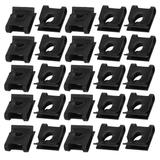 25pcs Fit M5/ST4.8 Screw 65Mn Steel Speed Fastener U Nut 14.5mm x 12mm - Black