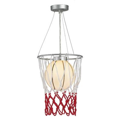 Metal Basketball Kid's Lighting - White. red and chrome