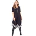 Plus Size Women's Stoneywood Stripe A-Line Dress (With Pockets) by Catherines in Black Stripe (Size 4X)