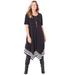 Plus Size Women's Stoneywood Stripe A-Line Dress (With Pockets) by Catherines in Black Stripe (Size 4X)