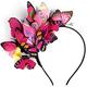 Coucoland Fascinator mit Schmetterlingsmotiv, Kopfschmuck für Teepartys, Halloween-Kostüme, Z-Rosa, Einheitsgröße