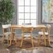 George Oliver Henry 4 - Person Rubberwood Solid Wood Dining Set Wood/Upholstered in Brown | Wayfair GOLV2548 41577469