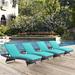 Convene Wicker Rattan Outdoor Patio Chaise Lounge Chairs in Espresso by Modway Metal | 37.5 H x 78.5 W x 40 D in | Wayfair EEI-2429-EXP-TRQ-SET