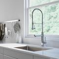 KRAUS Artec Pro 2-Function Commercial Style Pre-Rinse Kitchen Faucet w/ Pull-Down Spring Spout & Pot Filler in Gray | 4.5 W x 9.75 D in | Wayfair