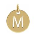 14ct Yellow Gold Letter Name Personalized Monogram Initial M 10mm Polished Initial Disc Pendant Necklace Jewelry Gifts for Women