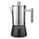 Easyworkz Diego Stovetop Espresso Maker Stainless Steel Italian Coffee Machine Maker 6cup 300ml Induction Moka Pot