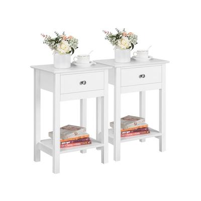 2 Stück Nachttische Nachtschrank Beistelltisch Ablagetisch Nachtkonsole mit Schublade und Ablage, Image