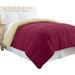 Genoa Twin Size Box Quilted Reversible Comforter The Urban Port, Pink and Beige
