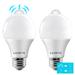 Luxrite A19 LED Dusk to Dawn Motion Sensor Light Bulb 60W Equivalent 800 Lumens UL Listed E26 Base 2 Pack