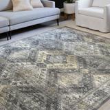 Alexander Home Leanne Boho Diamond Distressed Printed Area Rug