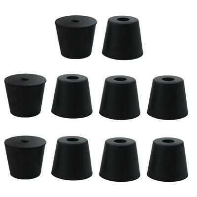 10pcs Rubber Feet Bumper Printer Desk Appliance Leg Pad, D20x15xH17mm - Black - 0.787"x0.591"x0.669"(Top D*Bottom D*H)