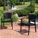 Sunnydaze Segonia Plastic Stacking Arm Chair Set of 2 - Indoor - Outdoor - Black